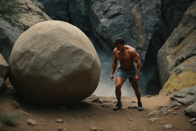 climber getting down from the boulder