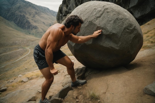 climber getting down from the boulder