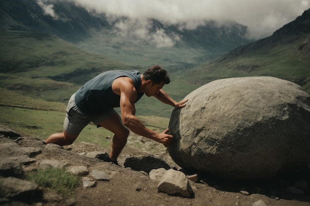 climber getting down from the boulder