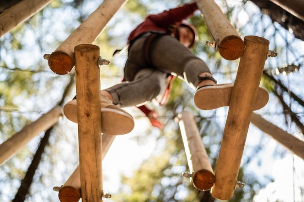 Climbing adventure park in the Carpathians in Romania