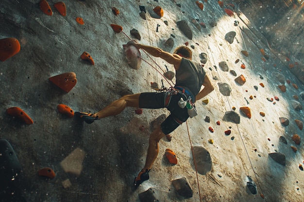 Photo climbing athletes scaling walls