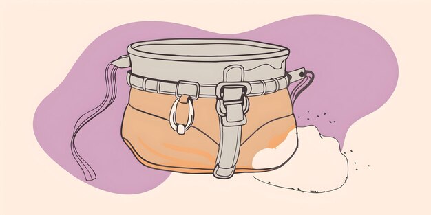 Climbing Chalk Bag Illustration A chalk bag for rock climbing