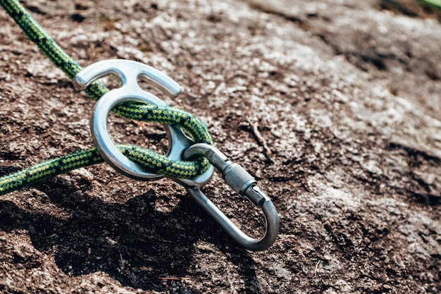 Climbing equipment closeup