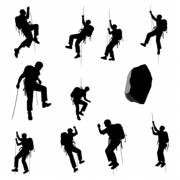 Photo climbing vector set white background isolated a high quality