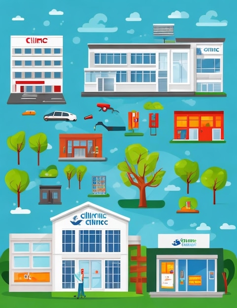 Photo clinicbuilding vector cartoon