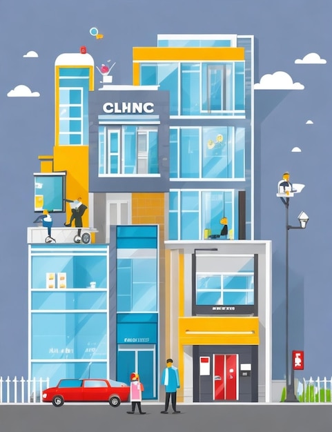 Photo clinicbuilding vector cartoon