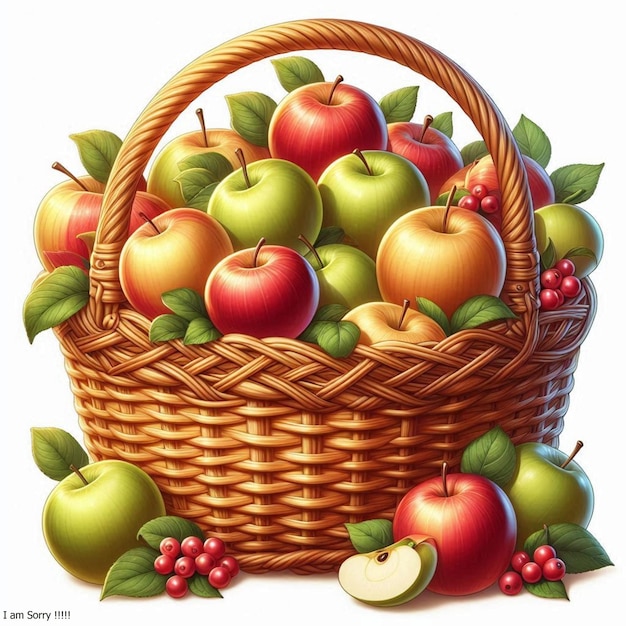 Clipart of basket full with apples