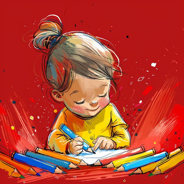 Photo clipart illustration on a red background for children