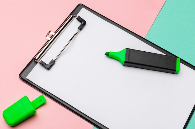 Clipboard mock up with highlighter