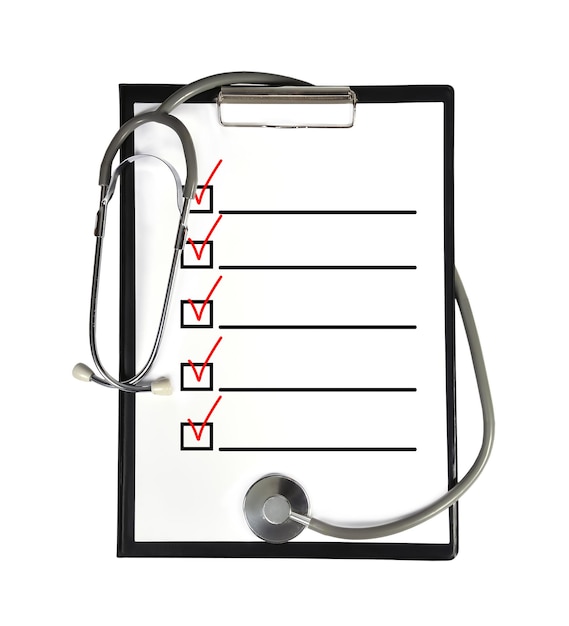 Clipboard with stethoscope