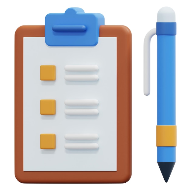 clipboards 3d render icon illustration