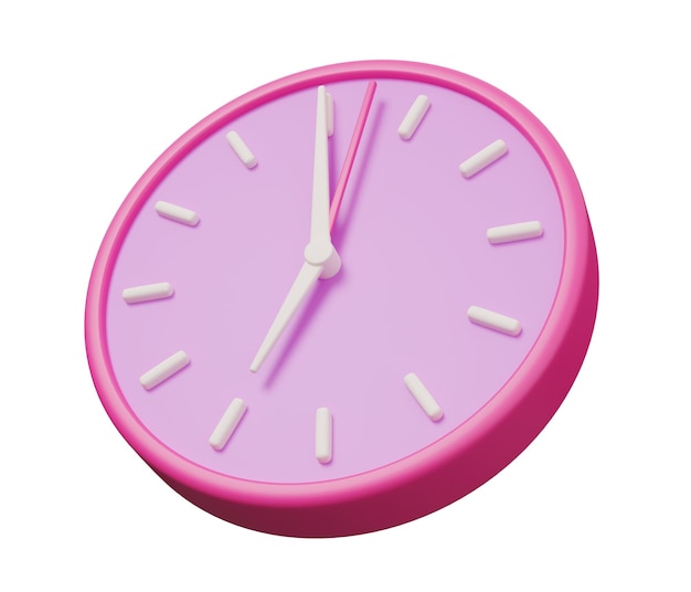 Clock 3d icon 3d render minimal cartoon illustration