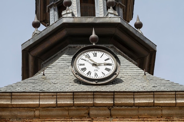 clock and bell tower in a medieval Spanish city