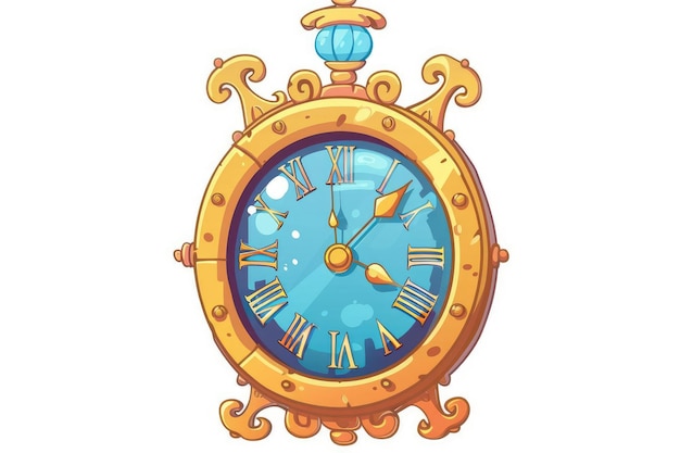 Photo clock clip art cartoon illustration isolated white background