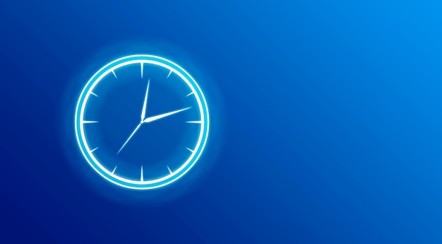 Clock icon on blue background