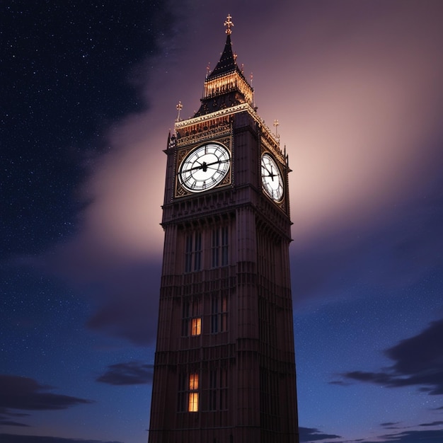 Photo a clock tower with the time of 12 00 on it