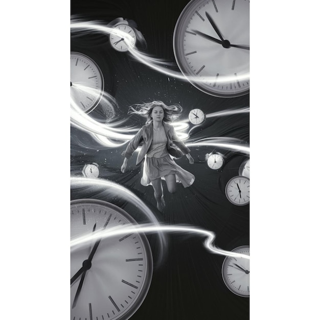 Photo a clock with a girl on it that says quot the time of 4 00 quot