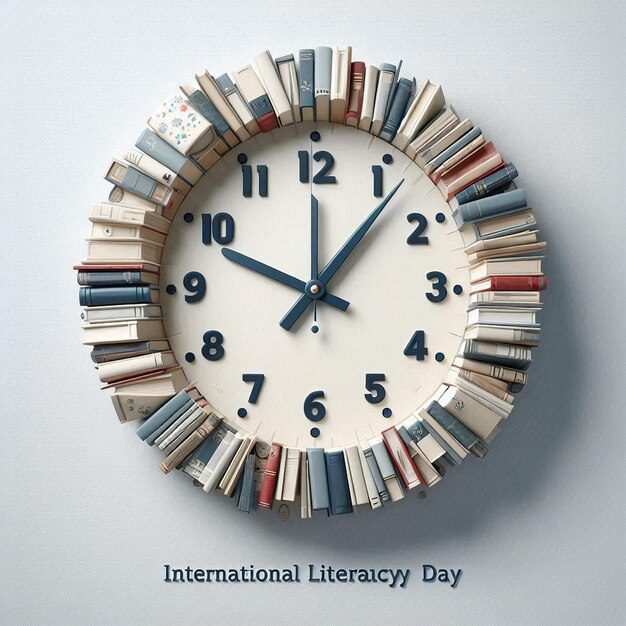 a clock with the words international day written on it