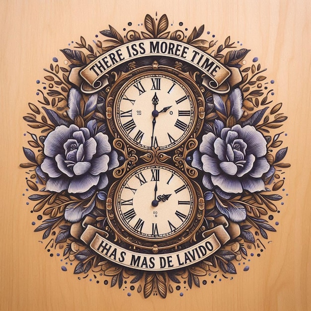 a clock with the words there are two clocks that say there is no time in the world