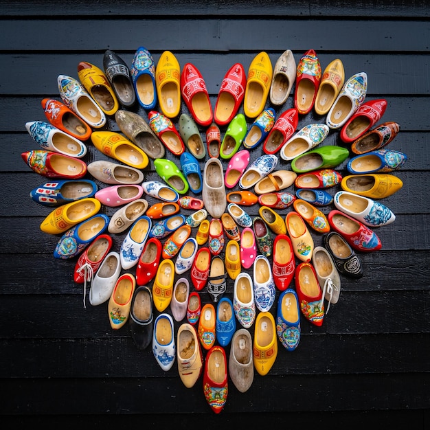 Clogs for sale at a Dutch retail shop Wooden shoes are a well know traditional souvenir from Holland