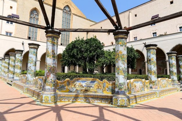 Cloister Garden of the Santa Chiara Monastery in Naples Italy