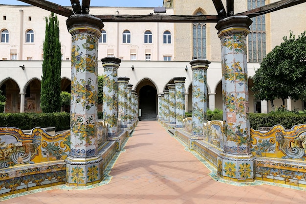 Cloister Garden of the Santa Chiara Monastery in Naples Italy