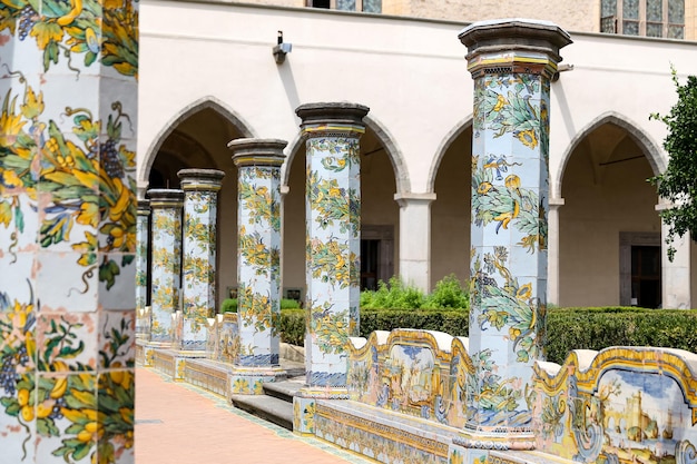 Cloister Garden of the Santa Chiara Monastery in Naples Italy