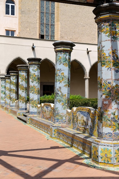 Cloister Garden of the Santa Chiara Monastery in Naples Italy