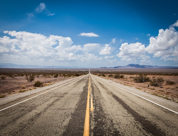 Close to Amboy (USA). Old part of Route 66 in the middle of the desert