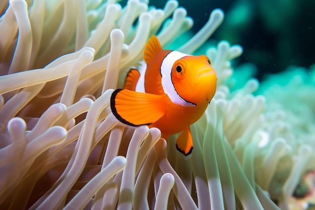 Close Shot of a Healthy Bright Clownfish