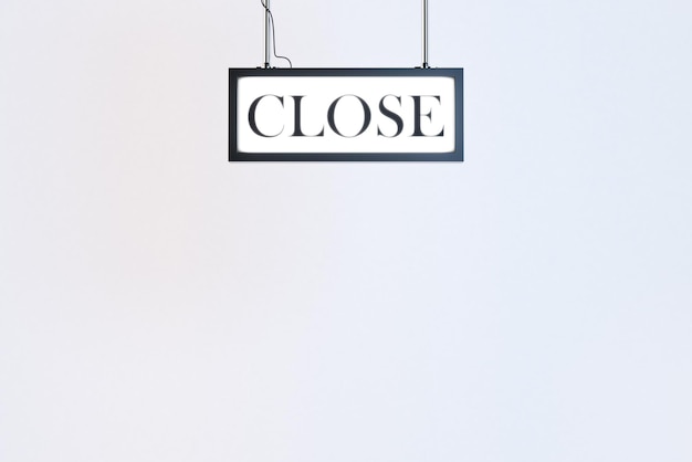 Close sign on white background