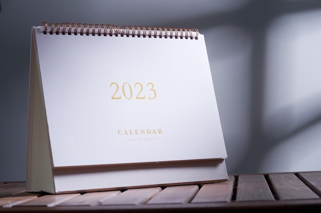 Close up of 2023 desk calendar