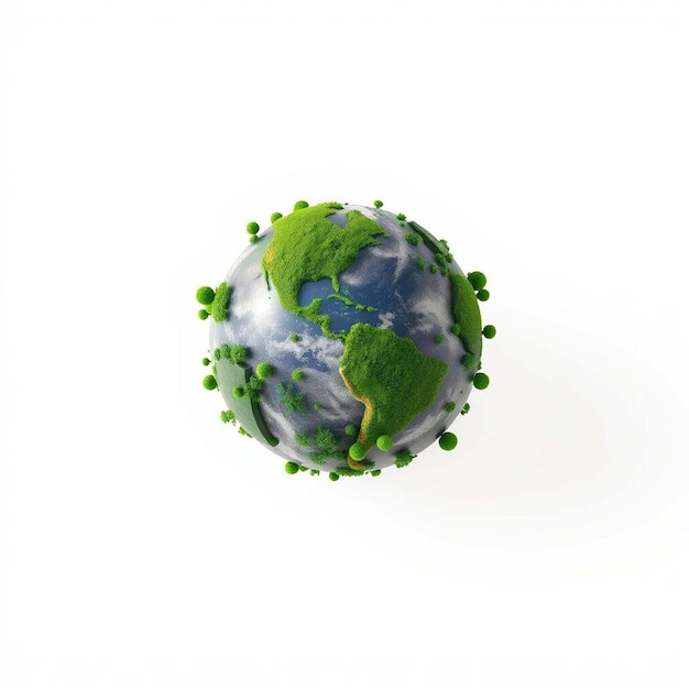 Photo close up 3d earth planet eco green