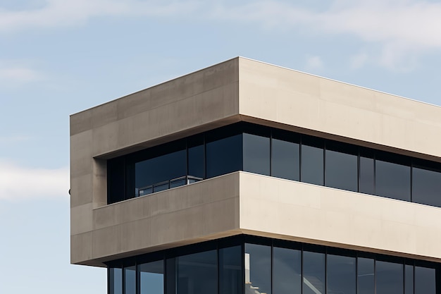 Close up of Abstract empty concrete building with modern style architecture