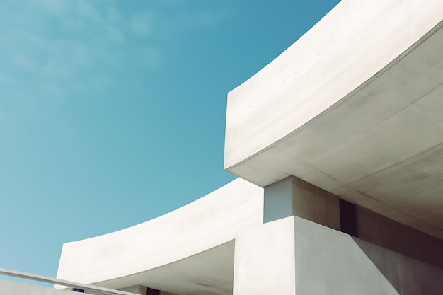 Close up of Abstract empty concrete building with modern style architecture