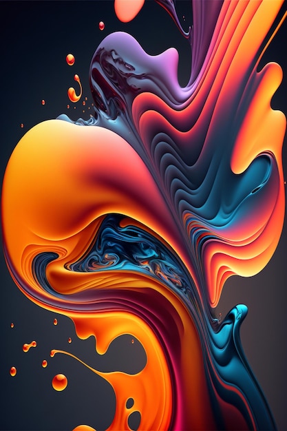 Close up of an abstract painting on a black background generative ai