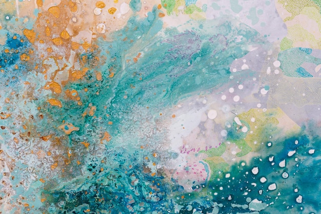 Close up of abstract painting Oil picture Colors splashing