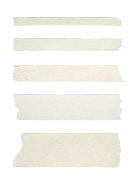 Close up of adhesive tape wrinkle set on white background