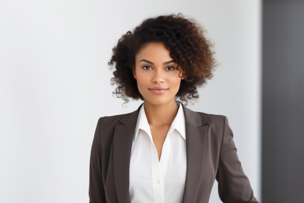 Close up of an African American businesswoman on a clear background