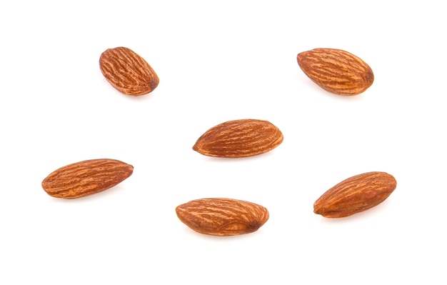 Close up almonds in studio