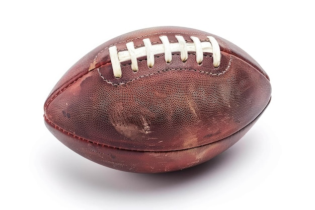 Close up of American football on white background