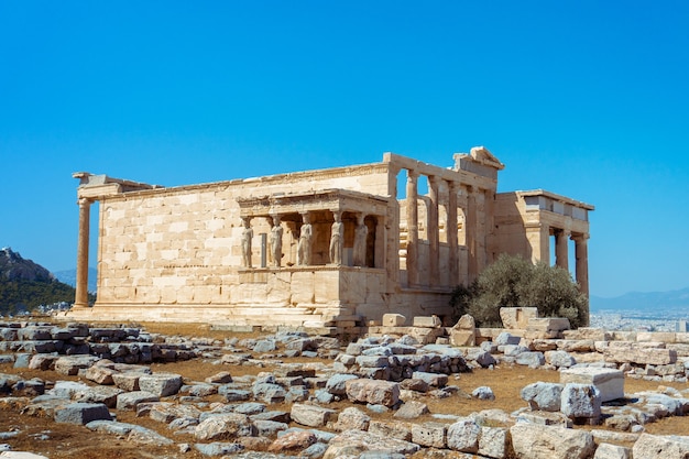 Close up of ancient greek ruins