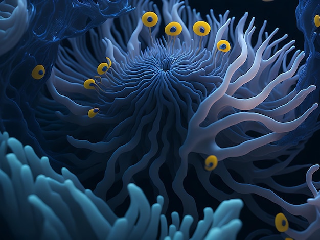 close up of an anemone in the deep sea created with Ai generation