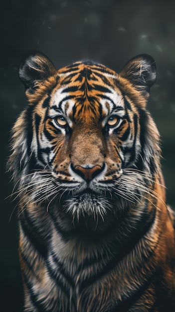 Close up animal photography of a Bengal tiger