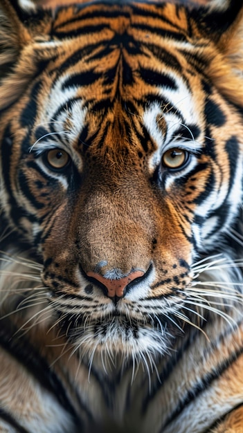 Close up animal photography of a Bengal tiger