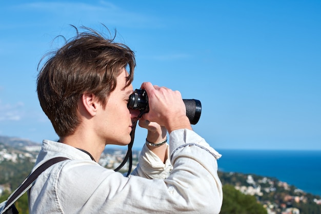 A close up of an attractive young man from Spain