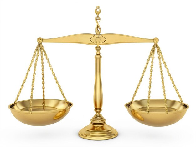 Close up on balance of Justice isolated A Golden Scale in Harmony