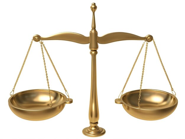 Close up on balance of Justice isolated A Golden Scale in Harmony