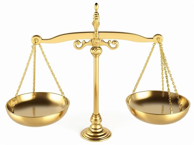 Close up on balance of Justice isolated A Golden Scale in Harmony