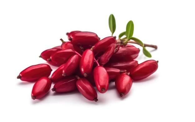 A close up barberry cranberries isolated on a white background vegan berries ai generated